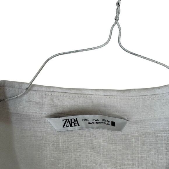 Womens Zara Linen Button Down Top - Picture 3 of 3